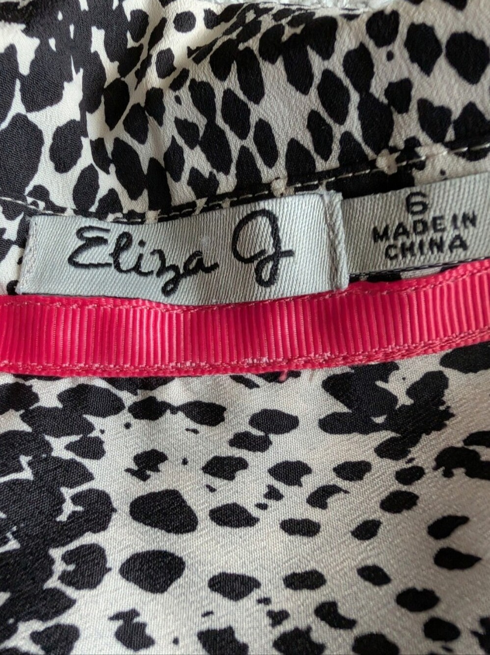🌼B2G1🌼 Eliza J Black and White Animal Print Shirt Dress - Picture 5 of 6